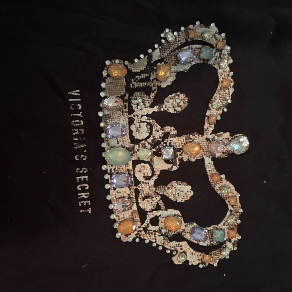 Victoria's Secret Black Hoodie with Jewel Crown